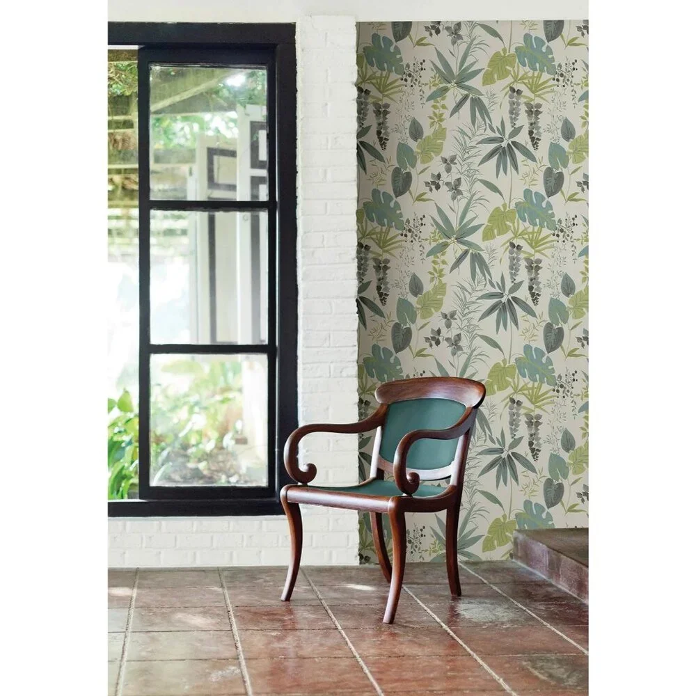 NEW A-Street Prints Descano Green Botanical Wallpaper Lot of 2 12 yards total